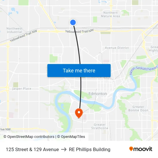 125 Street & 129 Avenue to RE Phillips Building map