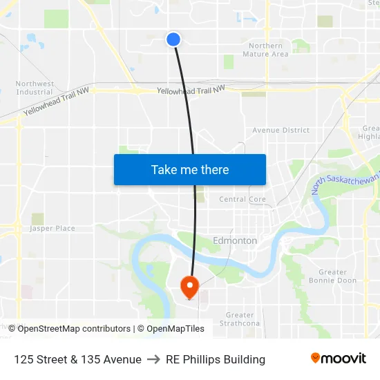 125 Street & 135 Avenue to RE Phillips Building map