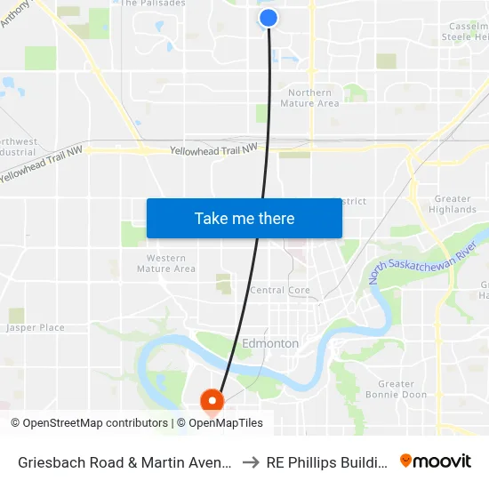 Griesbach Road & Martin Avenue to RE Phillips Building map