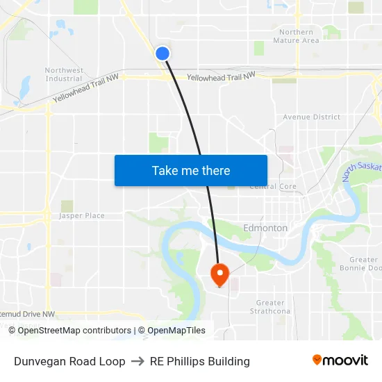 Dunvegan Road Loop to RE Phillips Building map