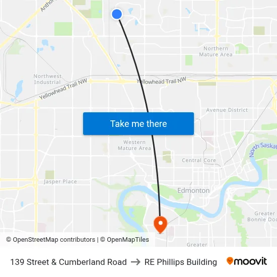 139 Street & Cumberland Road to RE Phillips Building map