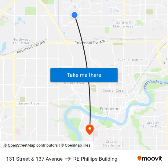 131 Street & 137 Avenue to RE Phillips Building map