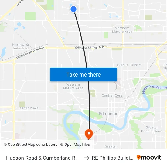 Hudson Road & Cumberland Road to RE Phillips Building map