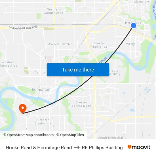 Hooke Road & Hermitage Road to RE Phillips Building map