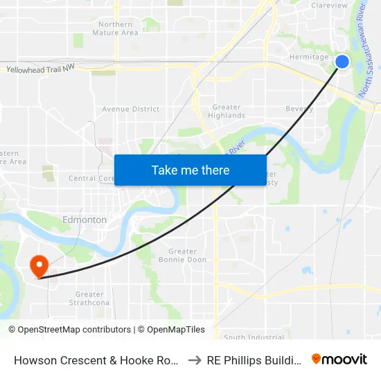 Howson Crescent & Hooke Road to RE Phillips Building map