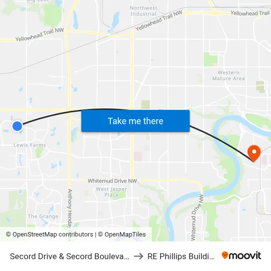 Secord Drive & Secord Boulevard to RE Phillips Building map