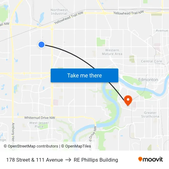 178 Street & 111 Avenue to RE Phillips Building map