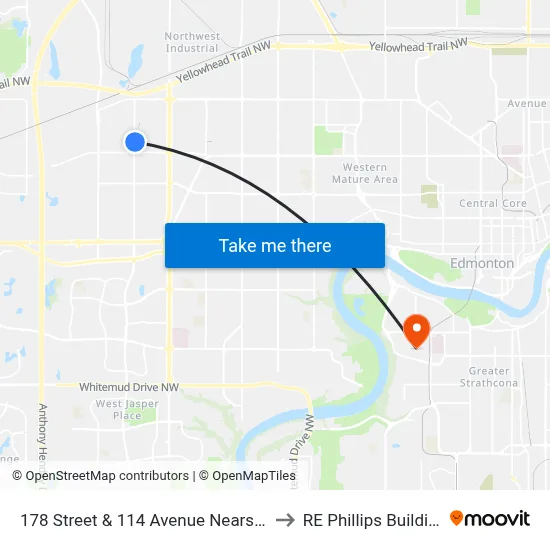 178 Street & 114 Avenue Nearside to RE Phillips Building map