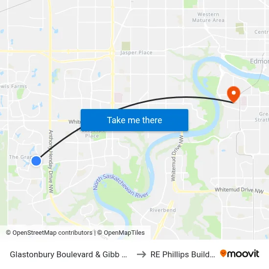 Glastonbury Boulevard & Gibb Wynd to RE Phillips Building map