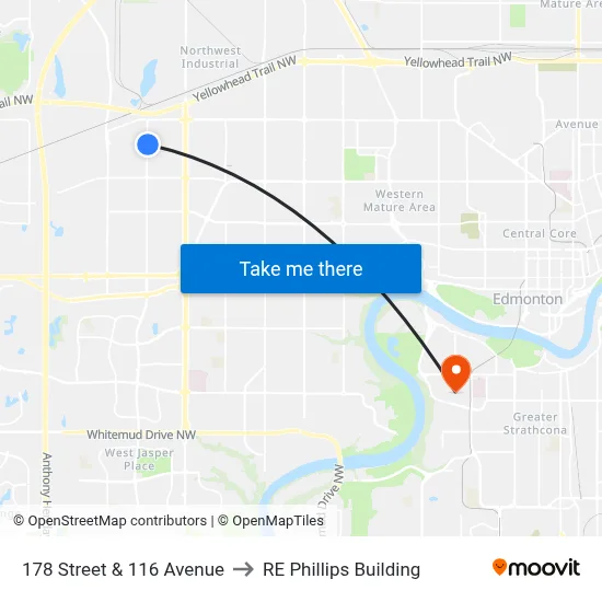 178 Street & 116 Avenue to RE Phillips Building map