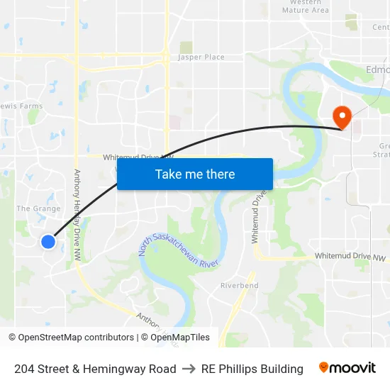 204 Street & Hemingway Road to RE Phillips Building map