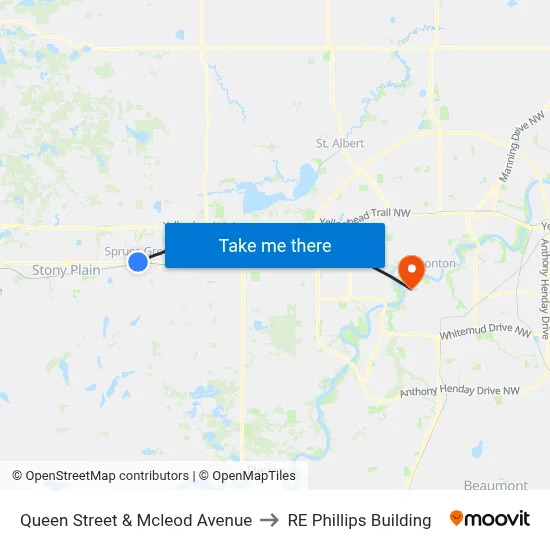 Queen Street & Mcleod Avenue to RE Phillips Building map