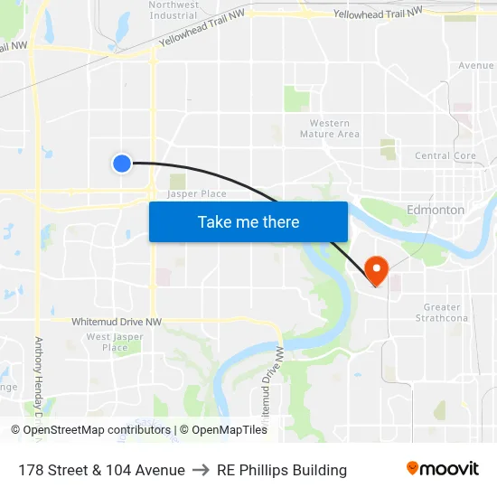 178 Street & 104 Avenue to RE Phillips Building map