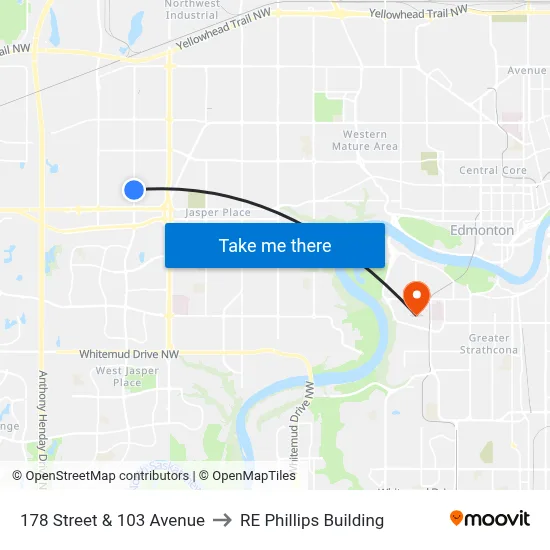 178 Street & 103 Avenue to RE Phillips Building map