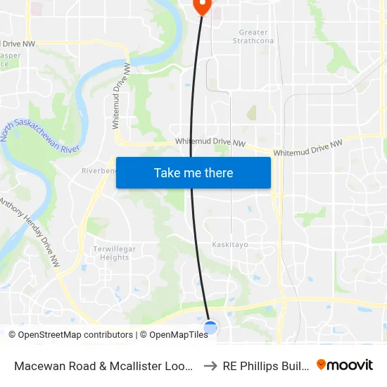 Macewan Road & Mcallister Loop W SW to RE Phillips Building map