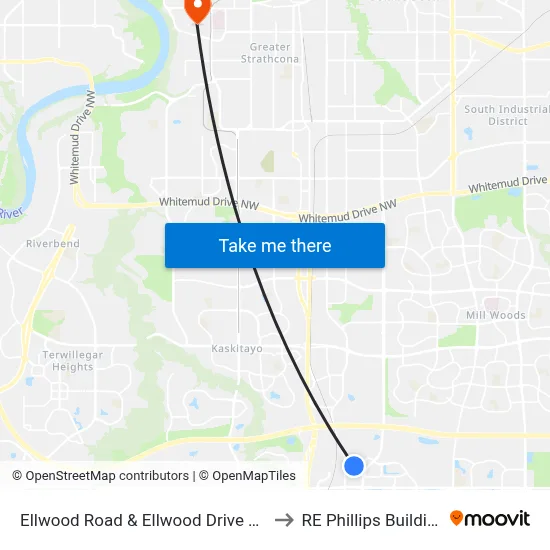 Ellwood Road & Ellwood Drive SW to RE Phillips Building map
