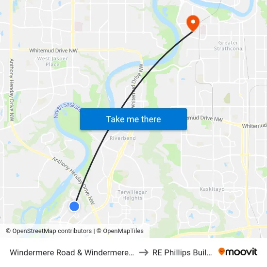 Windermere Road & Windermere Wynd to RE Phillips Building map