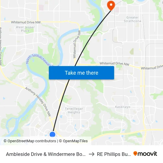 Ambleside Drive & Windermere Boulevard SW to RE Phillips Building map