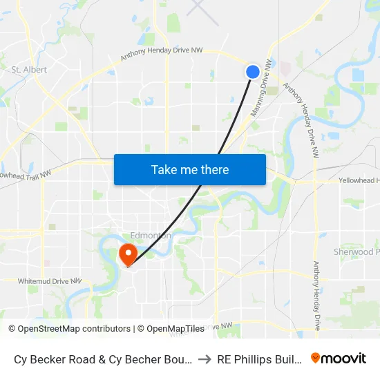 Cy Becker Road & Cy Becher Boulevard to RE Phillips Building map
