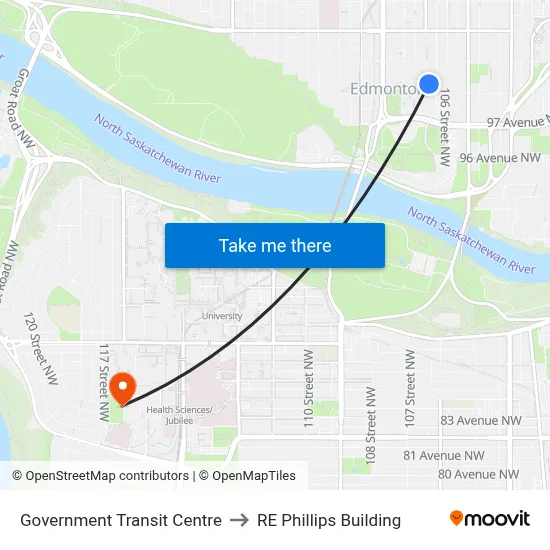 Government Transit Centre to RE Phillips Building map