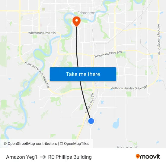 Amazon Yeg1 to RE Phillips Building map
