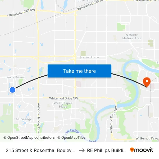 215 Street & Rosenthal Boulevard to RE Phillips Building map