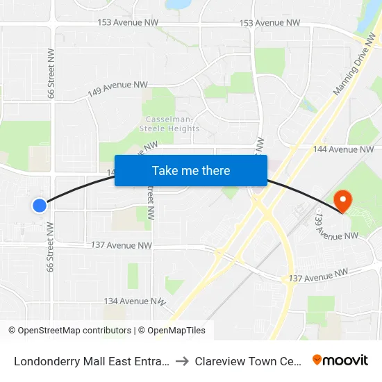 Londonderry Mall East Entrance to Clareview Town Centre map