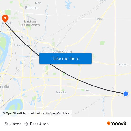 St. Jacob to East Alton map