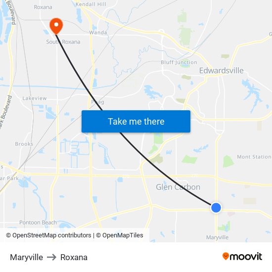 Maryville to Roxana map