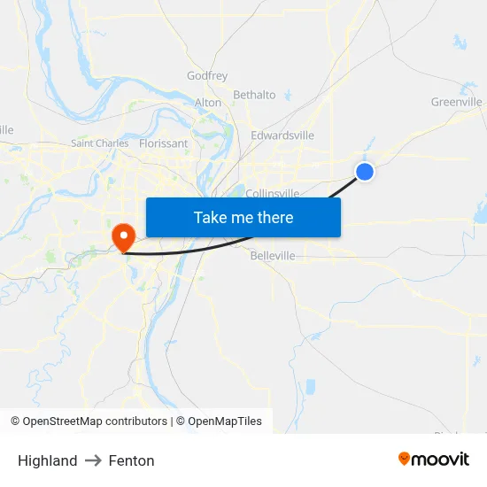 Highland to Fenton map