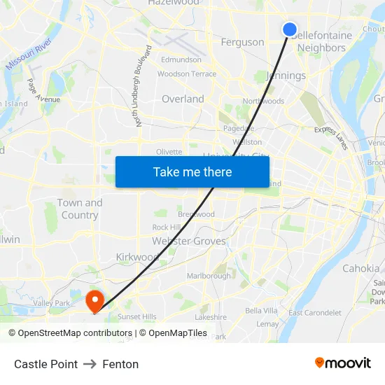 Castle Point to Fenton map