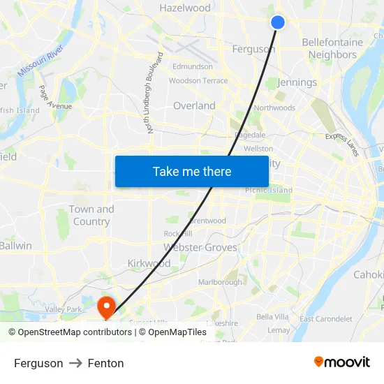 Ferguson to Fenton map