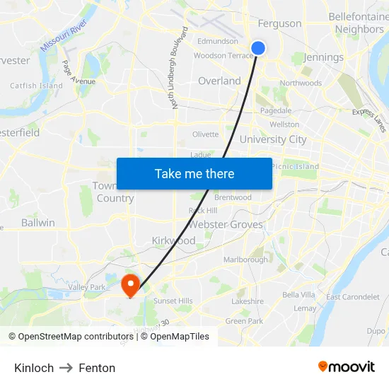 Kinloch to Fenton map