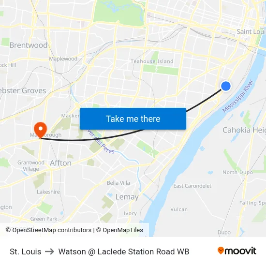 St. Louis to Watson @ Laclede Station Road WB map