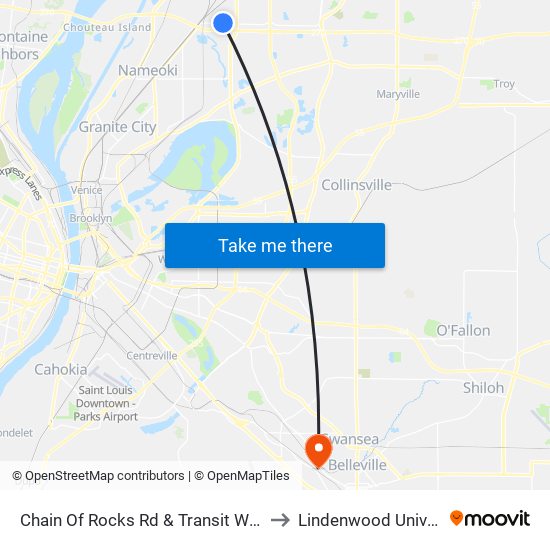 Chain Of Rocks Rd & Transit Way S / W to Lindenwood University map