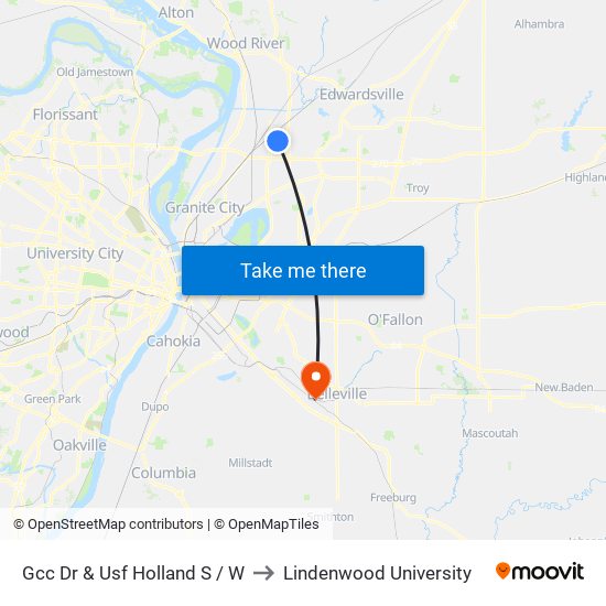 Gcc Dr & Usf Holland S / W to Lindenwood University map