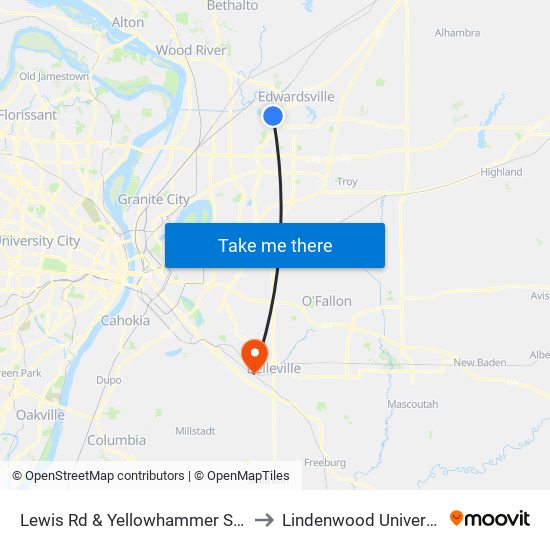 Lewis Rd & Yellowhammer S / W to Lindenwood University map