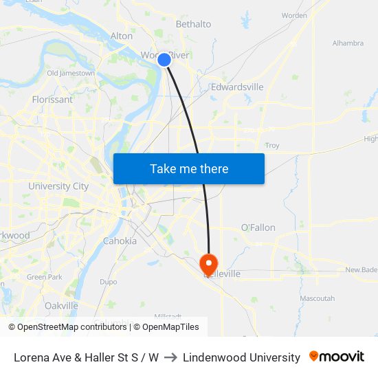 Lorena Ave & Haller St S / W to Lindenwood University map