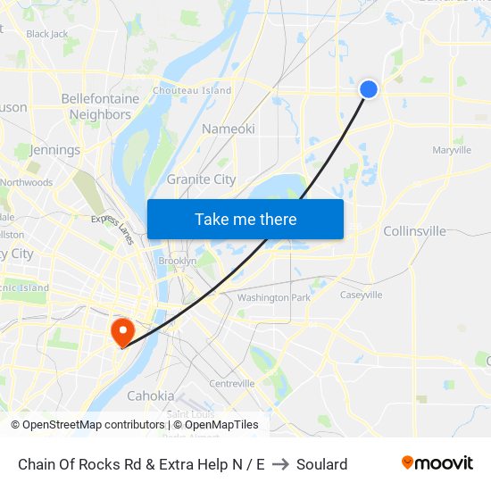 Chain Of Rocks Rd & Extra Help N / E to Soulard map