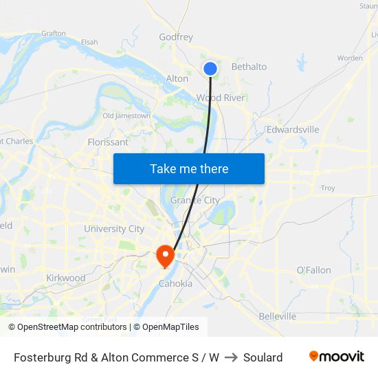 Fosterburg Rd & Alton Commerce S / W to Soulard map