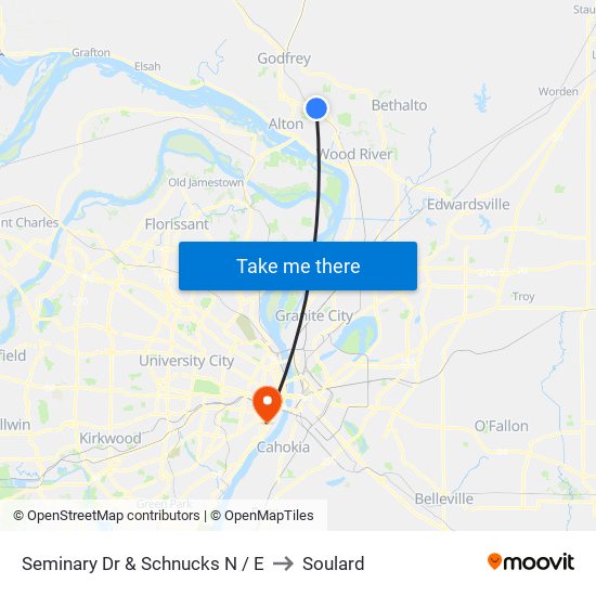 Seminary Dr & Schnucks N / E to Soulard map