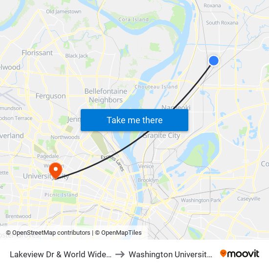 Lakeview Dr & World Wide Technology N / E to Washington University North Campus map