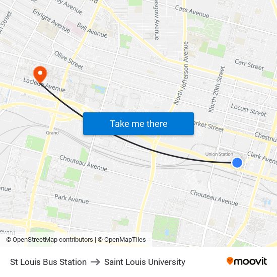 St Louis Bus Station to Saint Louis University map