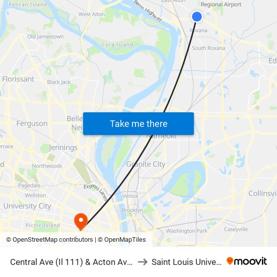 Central Ave (Il 111) & Acton Ave N / E to Saint Louis University map