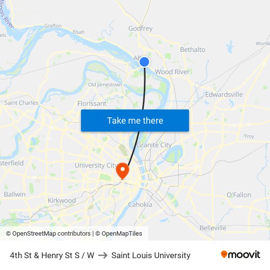 4th St & Henry St S / W to Saint Louis University map