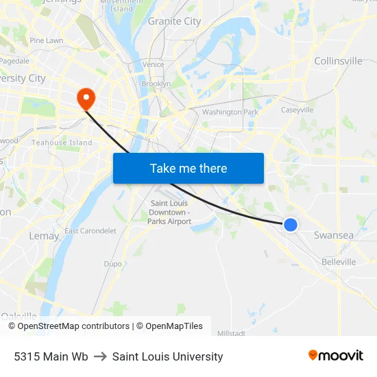 5315 Main Wb to Saint Louis University map