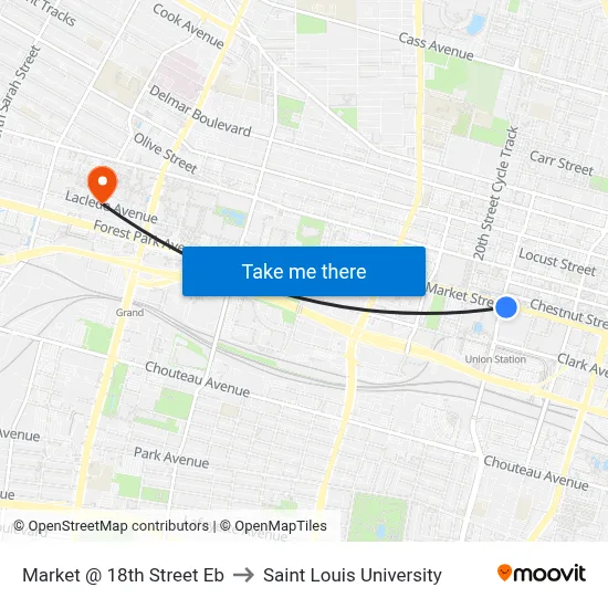 Market @ 18th Street Eb to Saint Louis University map