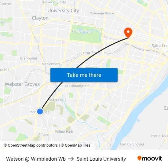 Watson @ Wimbledon Wb to Saint Louis University map