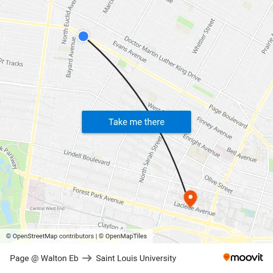 Page @ Walton Eb to Saint Louis University map