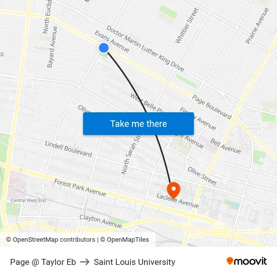 Page @ Taylor Eb to Saint Louis University map